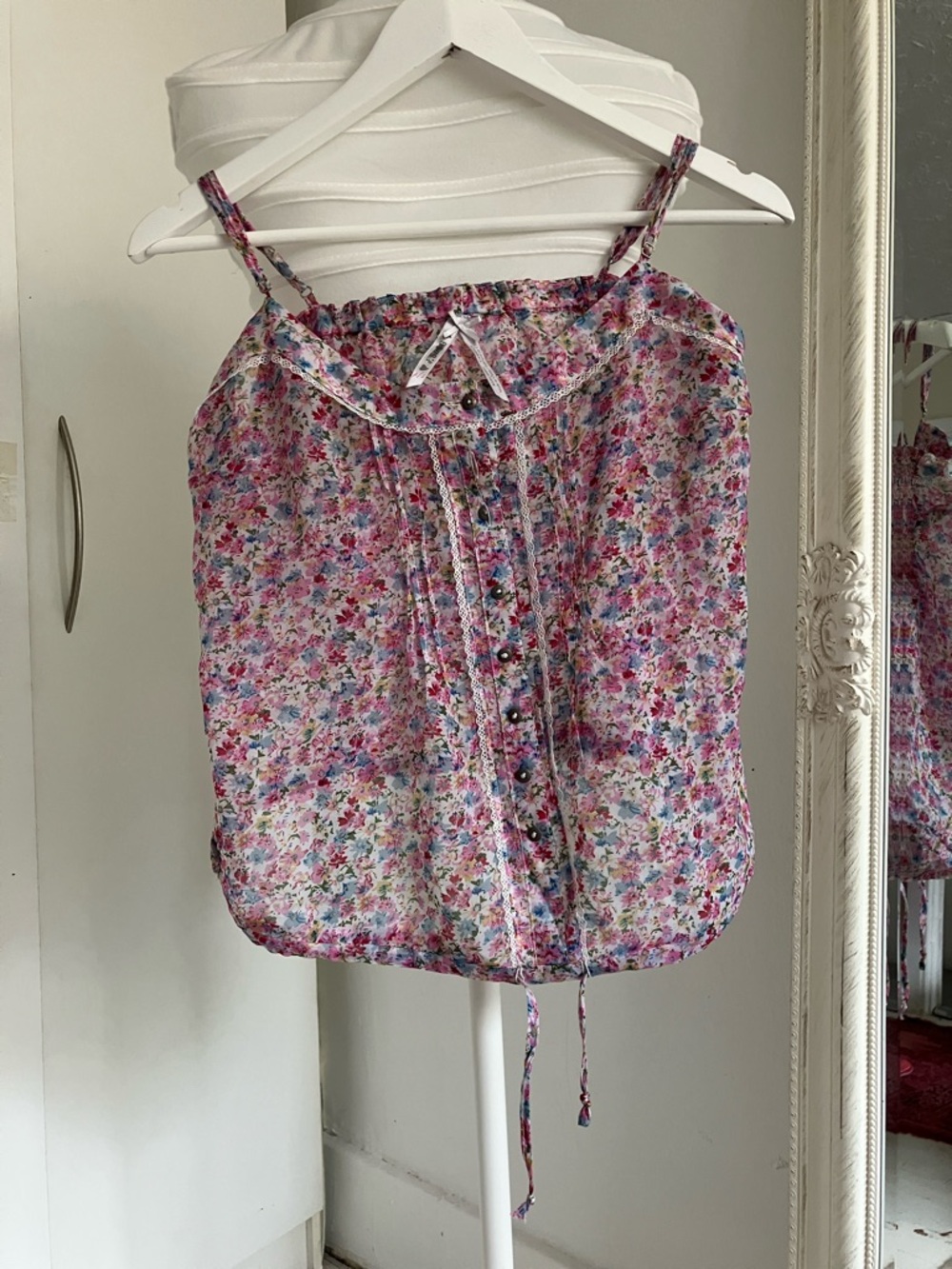 Floral Spaghetti-Strap Camisole Tank - Pink Floral